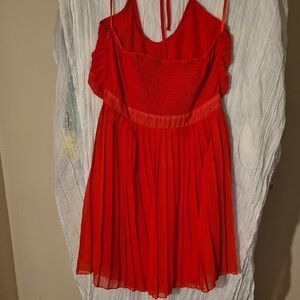Ark & Co Bold Red Elastic Waist Mini Dress Appx P2P:15" Length:24"